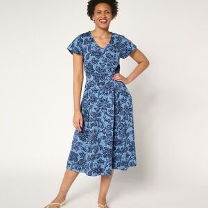 Floral Blue Midi Dress